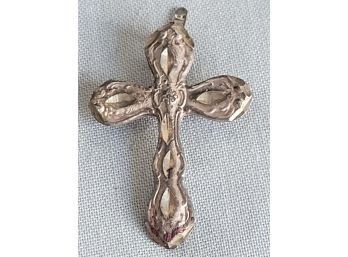 Vintage Sterling Silver Engraved Cross Pendant