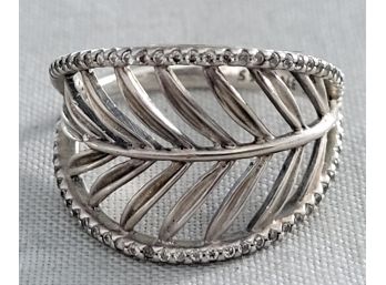 Open Palm Leaf Design Ring - Pandora Sterling Silver With CZ