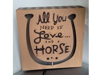 Light Up Box - 'All You Need Is Love & A Horse' Decor