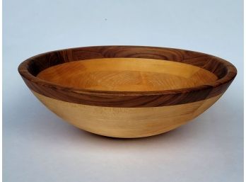 VIntage Kitchen Two Tone Wooden Country Dough Bowl