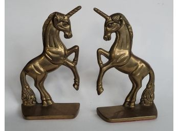 Wonderful Solid Brass Unicorn Book End Pair