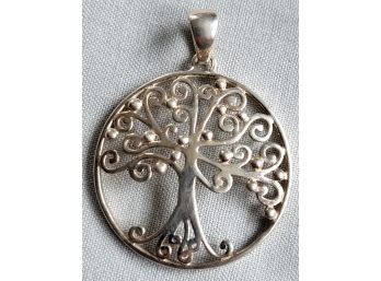 Lovely Sterling Silver 925 Open Work Tree Of Life Pendant