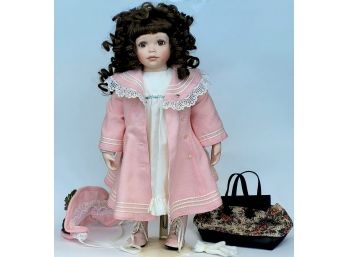 Darling Vintage Ashton Drake Curly Brown Hair Doll With Travel Accesories