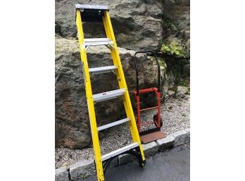 Husky Six Foot Ladder And Hand Truck