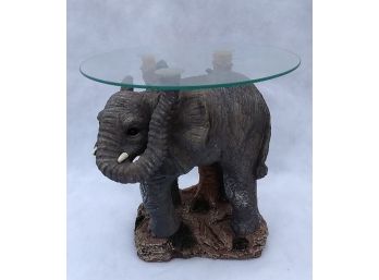 Free Standing.  Elephant With Glass Top