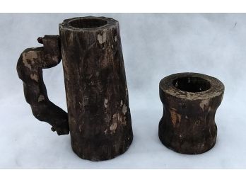 Two Stunning Vintage Wooden Cups