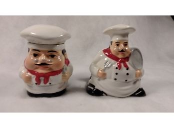 2 Piece Italian Chef Napkin Holder And Canister