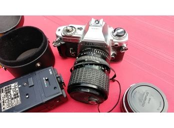 Vintage Nikon Camera With Accessories