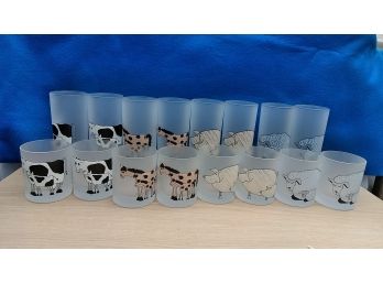 16 Dartington Frosted Animal Glasses
