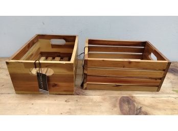 2 Wood Crate Boxes