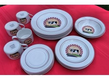 Cow Themed Plates And Bowls