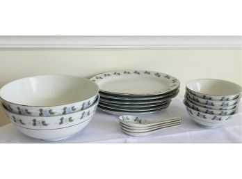 A Soup Set For 4 With Extras And 2 Serving Platters