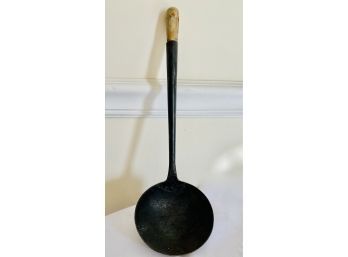 Metal Long Handle Spoon With Wooden Handle