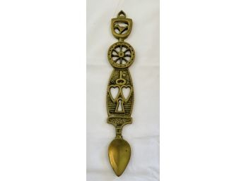 Vintage Welsh Brass Gift Of Love Wedding Spoon