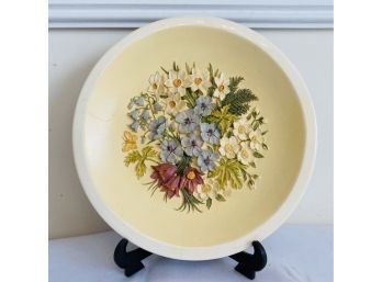 Beautiful Plate With Flowers Hand Made From A Design By Ken Norris In West Wales