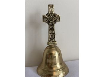 Celtic Cross Brass Bell