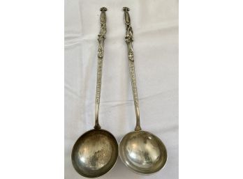 Two Long Handled Spoons 14 Inches Long With Dragons On The Handles