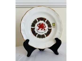 Made In Wales Fine Bone China Plate With The Welsh Dragon On It  'the Red Dragon Inspires Action'