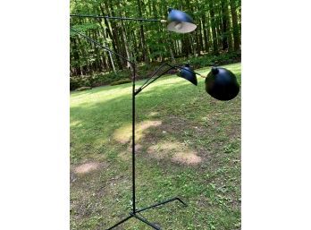 Cool 6 Ft Tall Black Lamp With 3 Lights Adjustable