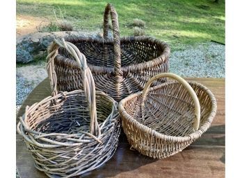 3 Nicely Natural Wooden Baskets