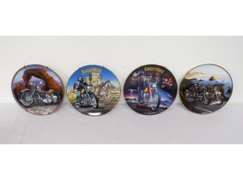 4 Collectible Motorcycle Themed Plates