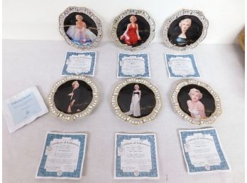 Marilyn Monroe The Jeweled Tribute Set Of 6 Plates With COAs By A. Durante And The Bradford Exchange
