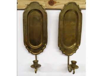 Pair Of Hanging Brass Wall Sconces For Candles - India