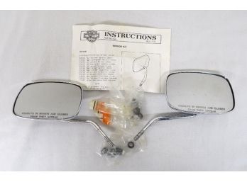 Pair Of Original Harley Davidson Motorcycle Mirrors With Hardware And Instructions