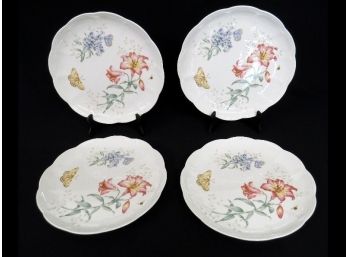 4 Lenox Dinnerplates - Butterfly Meadow China - Fritillary Pattern