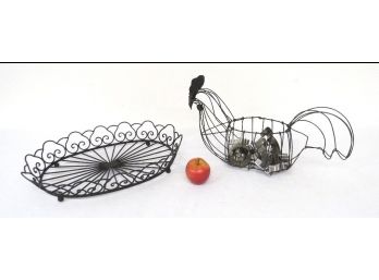 Wire Ware Chicken, Open Wire Countertop Or Serving Tray, Cookie Cutters
