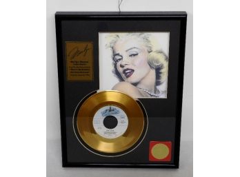 Framed Marilyn Monroe ' Heat Wave' 24 Kt Gold Plated 45 RPM Record