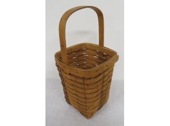 Vintage Signed Longaberger Splint Woven Basket Dated & Signed, 1990