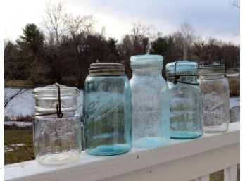 A Grouping Of Vintage Fruit Jars - Country Farmhouse Decor