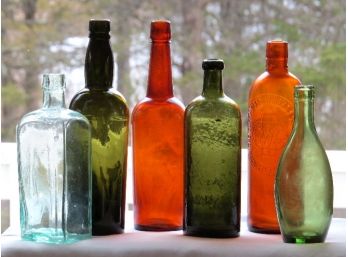 Colorful Lot Of Old Bottles