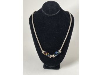 A HANDMADE BEADED STERLING SILVER KMH NECKLACE