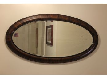 Large Vintage Art Deco Oval Hanging Mirror