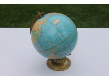 Vintage Cram's Table Top World Globe - Made In U.S.A. - Mountain Ranges Are Raised