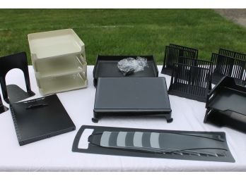 Lot Of Office Items - Stacking Trays, Holders Etc.