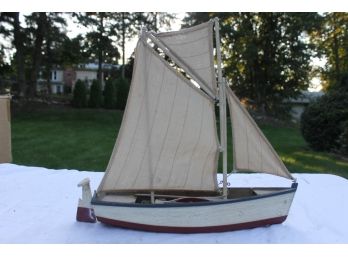 Vintage Pond Sail Boat - Stands 14'Tall And 15' Long