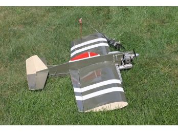 Large 3 Foot Army Green RC Plane With Gas Engine And Futaba Controller