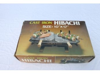 Original Cast Iron Hibachi Brand 10' X 17' Grill In Box