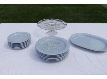 Set Of Pfaltzgraff Everyday Ware Including Serving Dish, Cake Plate And Salt + Pepper