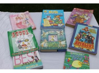 Collection Of Vintage Children's Coloring Books & More - Barbie, Scooby-Doo, Avengers, Tinker Bell Etc.
