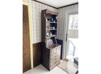 Vintage Ethan Allen Chest Of Drawers With Bookshelf Hutch