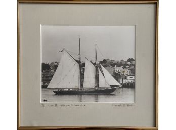 Fredik D. Bodin Bluenose II Calls On Gloucester, Artist Signed Photograph