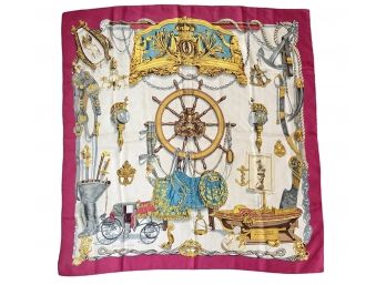 Hermes Silk Scarf: A Vapeur De Jouffroy DAbbans 1784