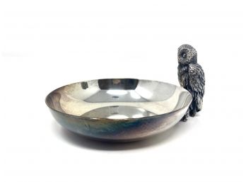 Reed & Barton Vintage Silverplate Owl Trinket Dish