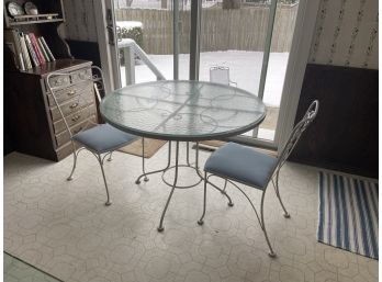 Vintage Bistro Table With Two Chairs