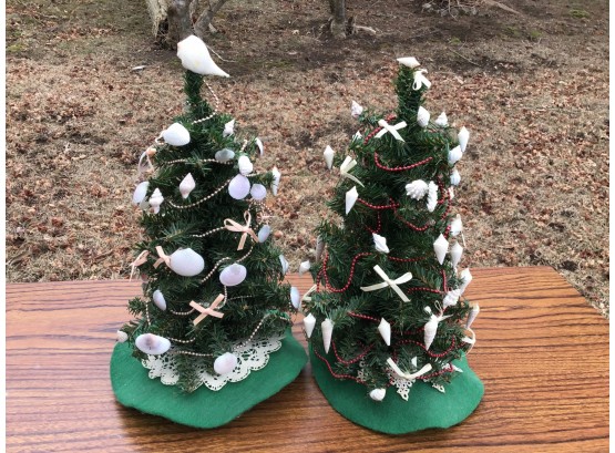 Mini Seashell Decorated Christmas Trees - 12H