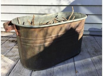 Charming Rustic Antique Copper Boiler Used As A Planter